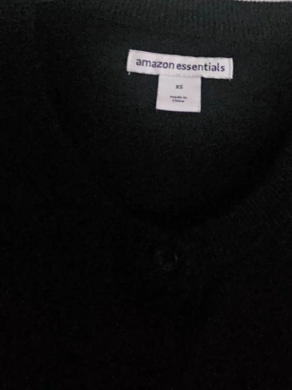 Amazon Essentials Black Button Front Crew Neck Cardigan Sweater XS
